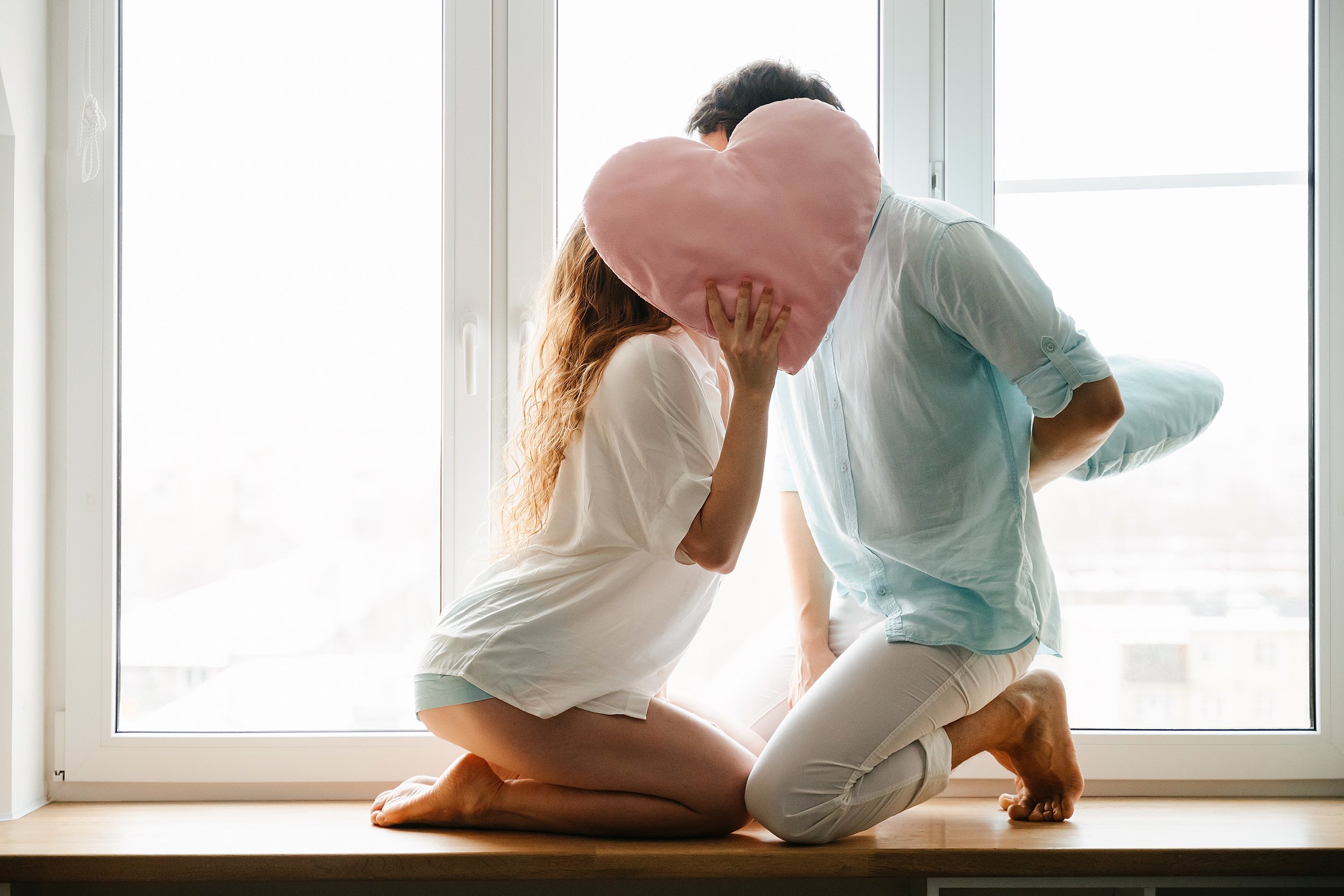 photo of couple with valentines day heart